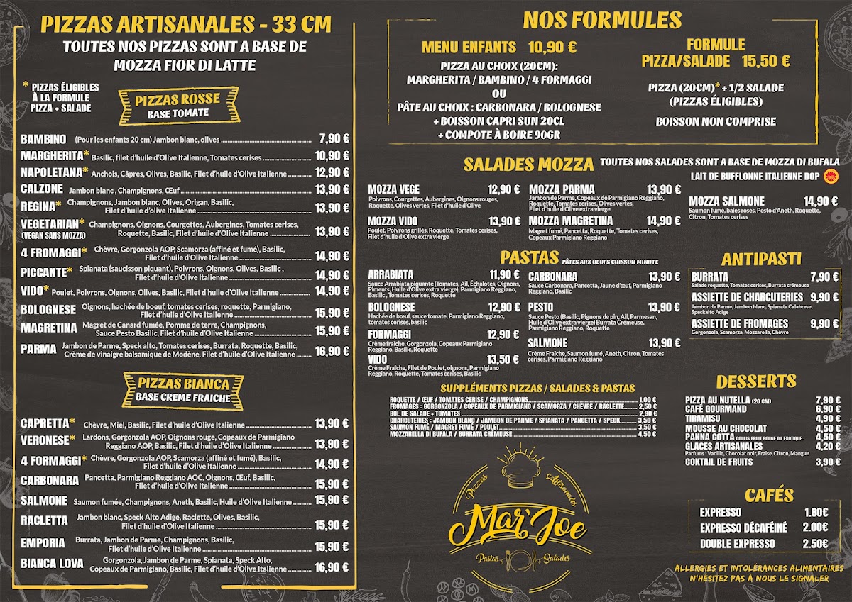 Pizzeria MAR'JOE Saint-Juery menu